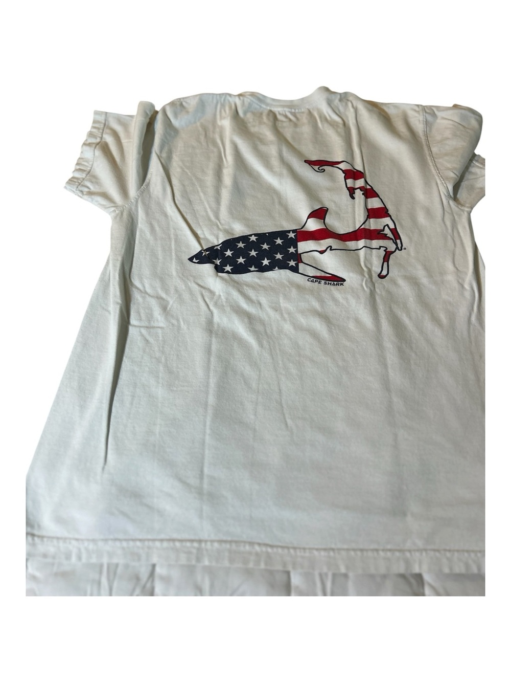 Shark Tee with American Flag Whale Graphic